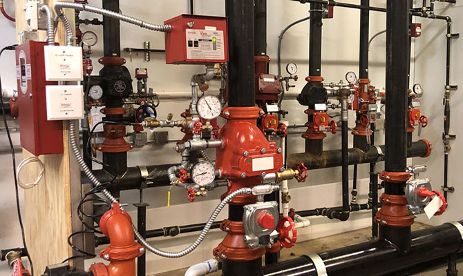 Commercial building fire sprinkler system